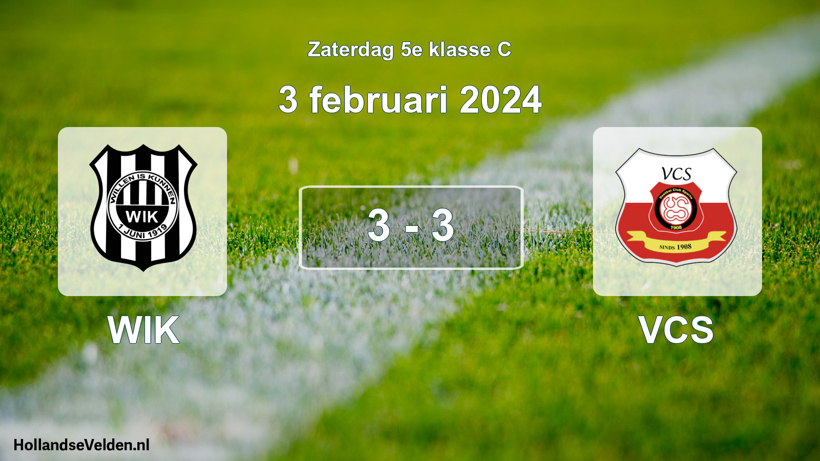 Total number of matches played: WIK - VCS 3 - 3 (3 February 2024)