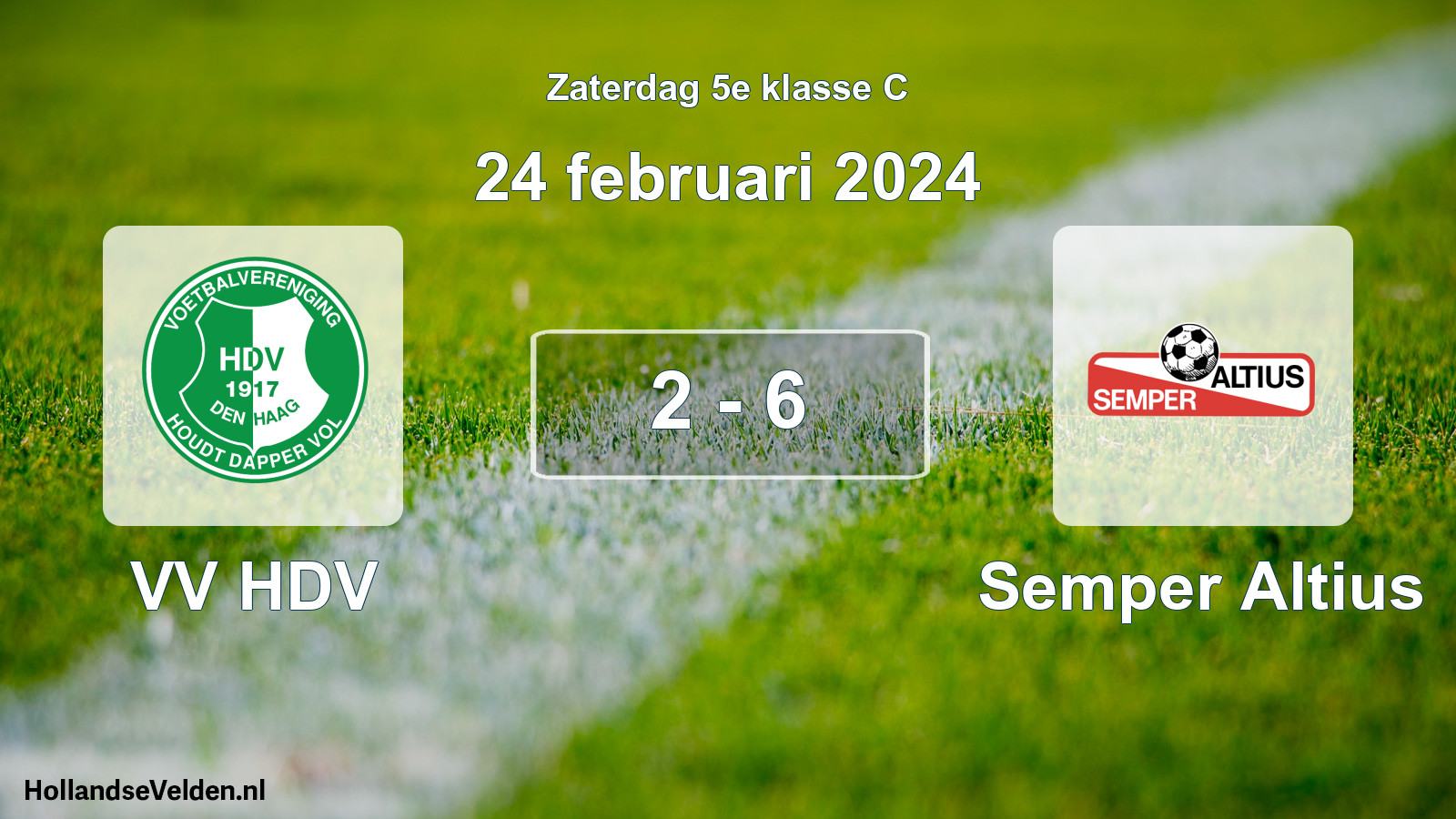 Total number of matches played: VV HDV - Semper Altius 2 - 6 (24 February 2024)