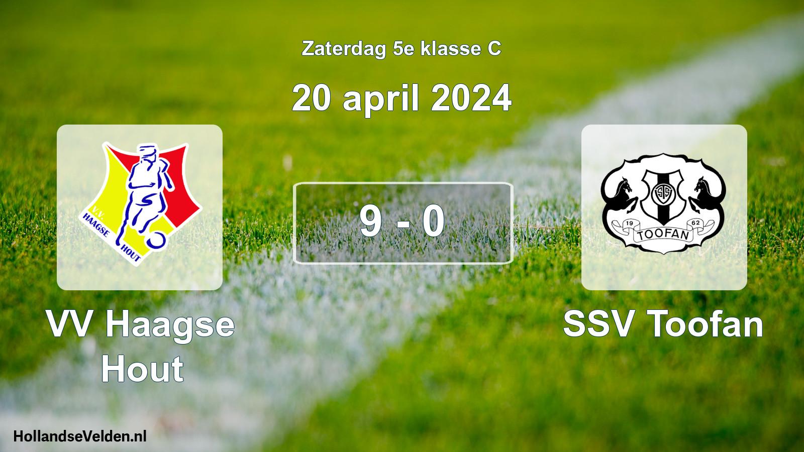 Total number of matches played: VV Haagse Hout - SSV Toofan 9 - 0 (20 April 2024)