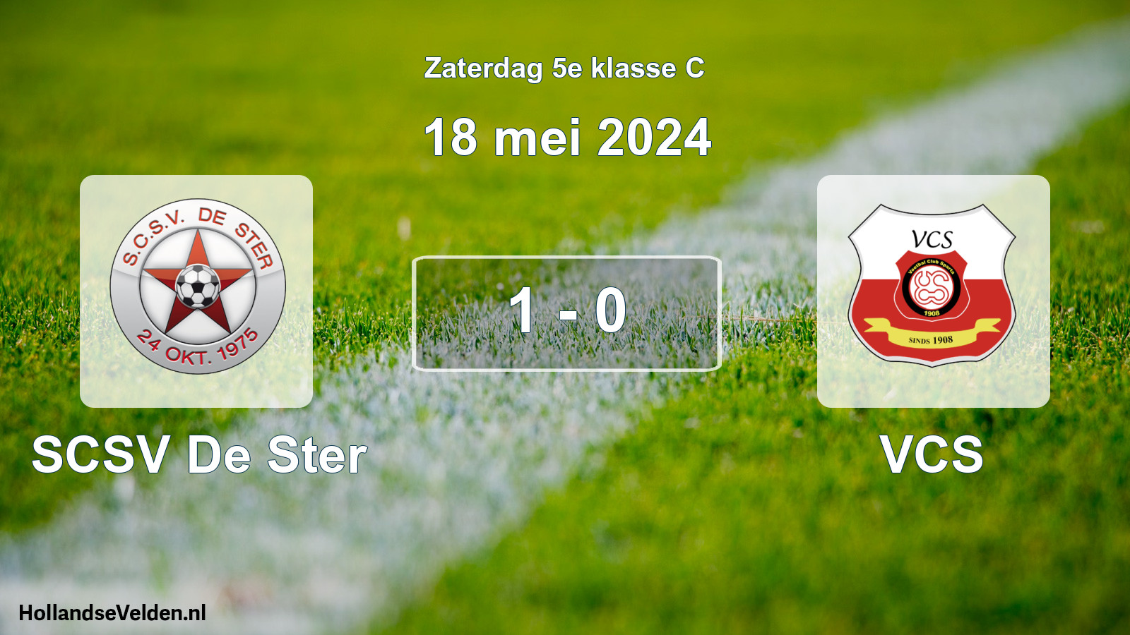 Total number of matches played: SCSV De Ster - VCS 1 - 0 (18 May 2024)