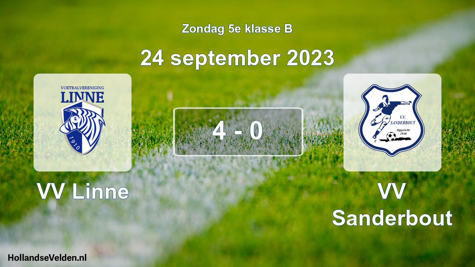 Total number of matches played: VV Linne - VV Sanderbout 4 - 0 (24 September 2023)