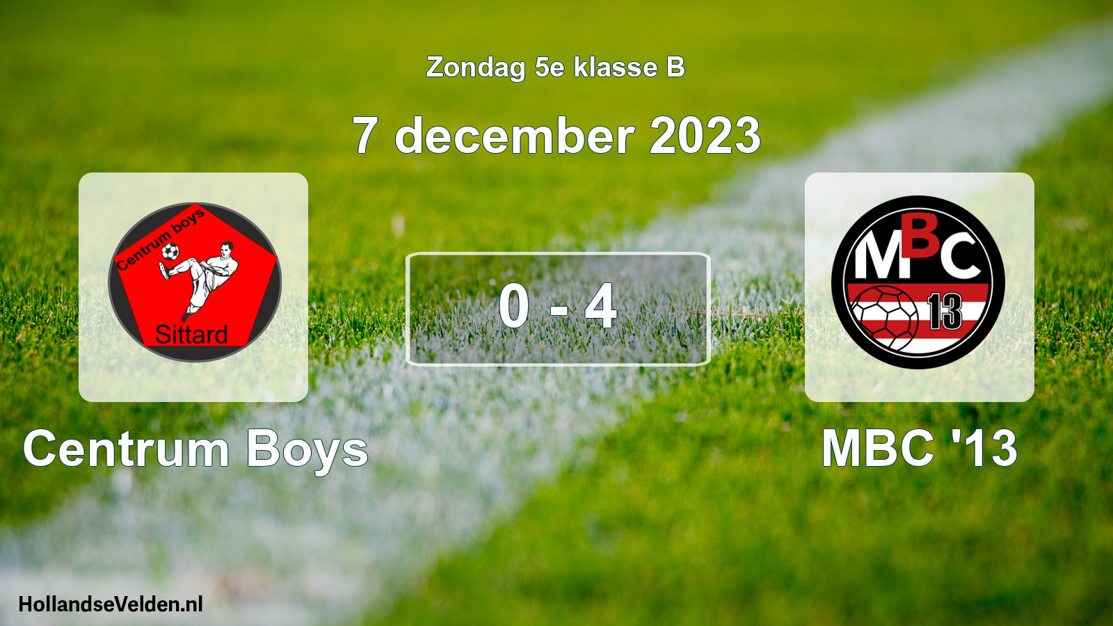 Total number of matches played: Centrum Boys - MBC '13 0 - 4 (7 December 2023)