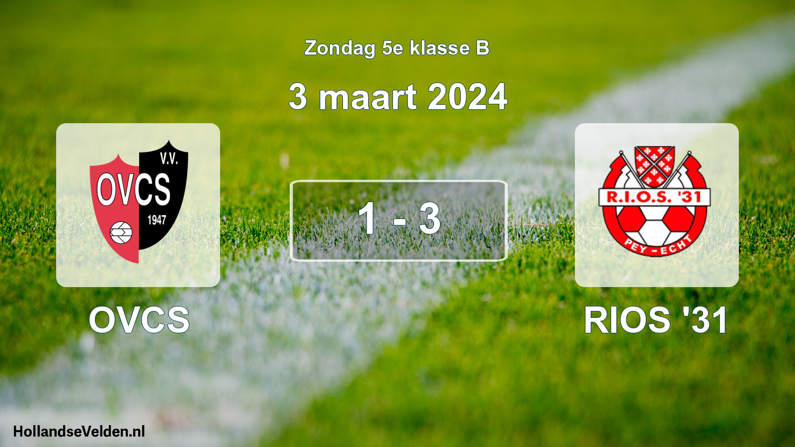 Total number of matches played: OVCS - RIOS '31 1 - 3 (3 March 2024)