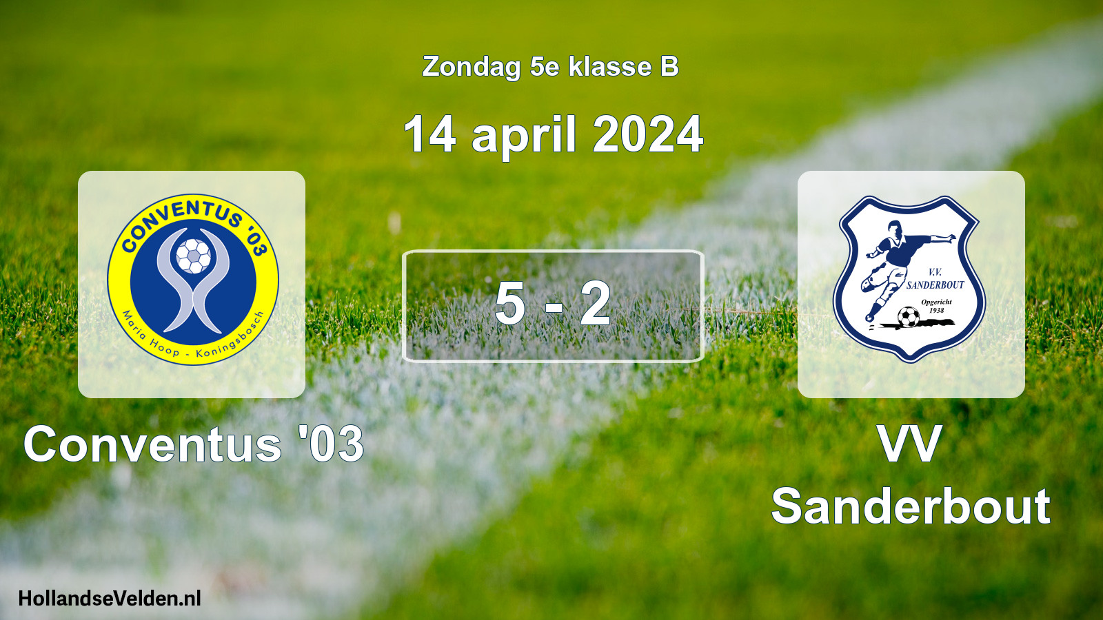 Total number of matches played: Conventus '03 - VV Sanderbout 5 - 2 (14 April 2024)