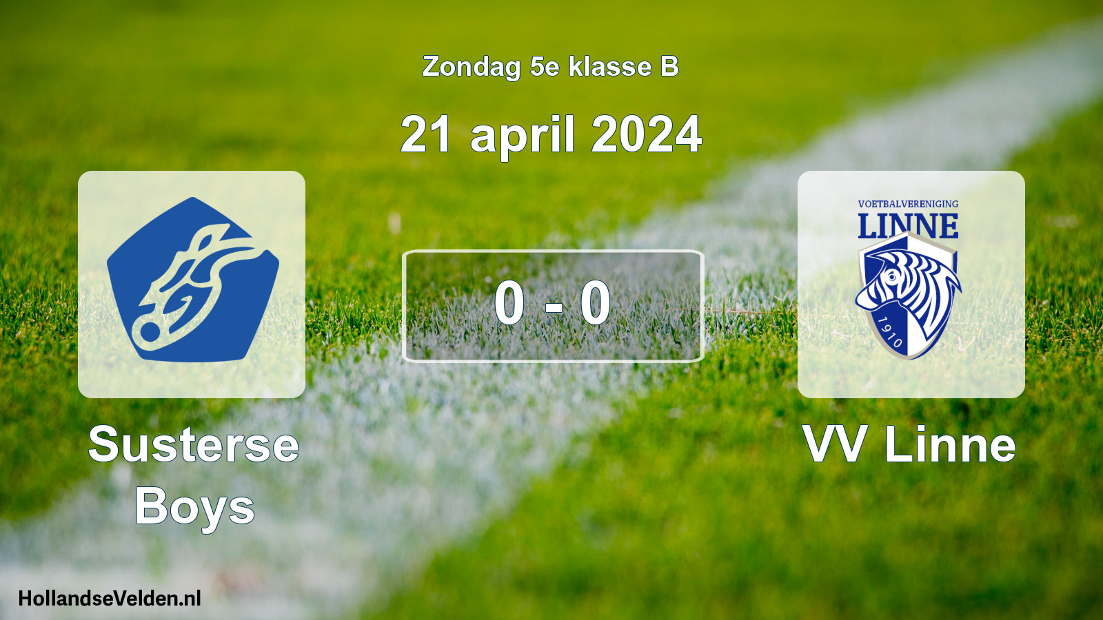 Total number of matches played: Susterse Boys - VV Linne 0 - 0 (21 April 2024)