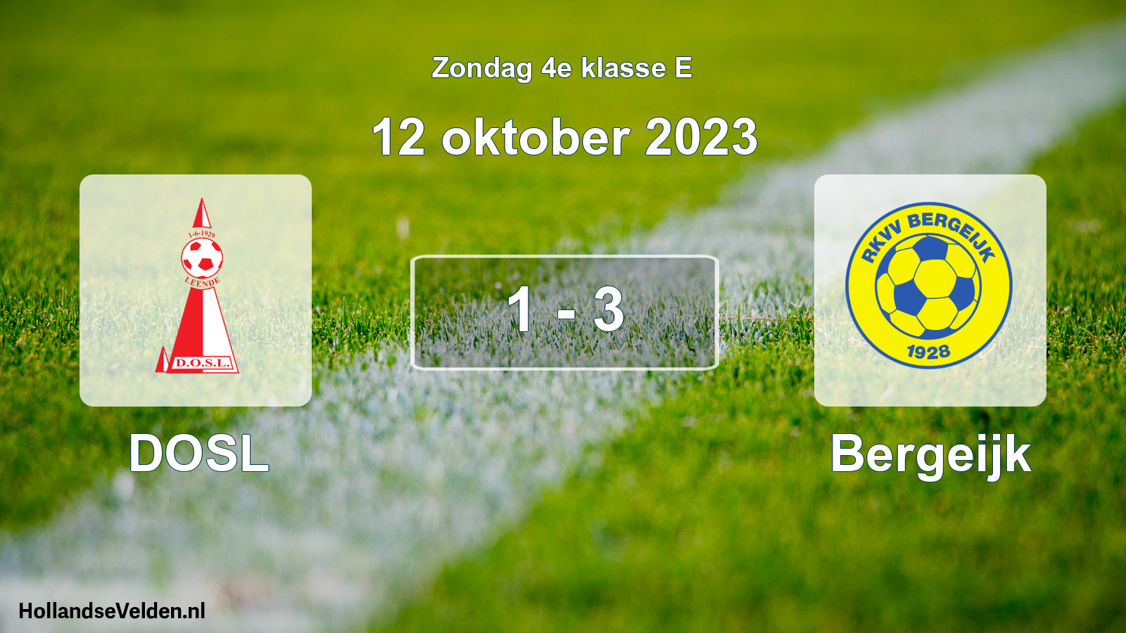 Total number of matches played: DOSL - Bergeijk 1 - 3 (12 October 2023)