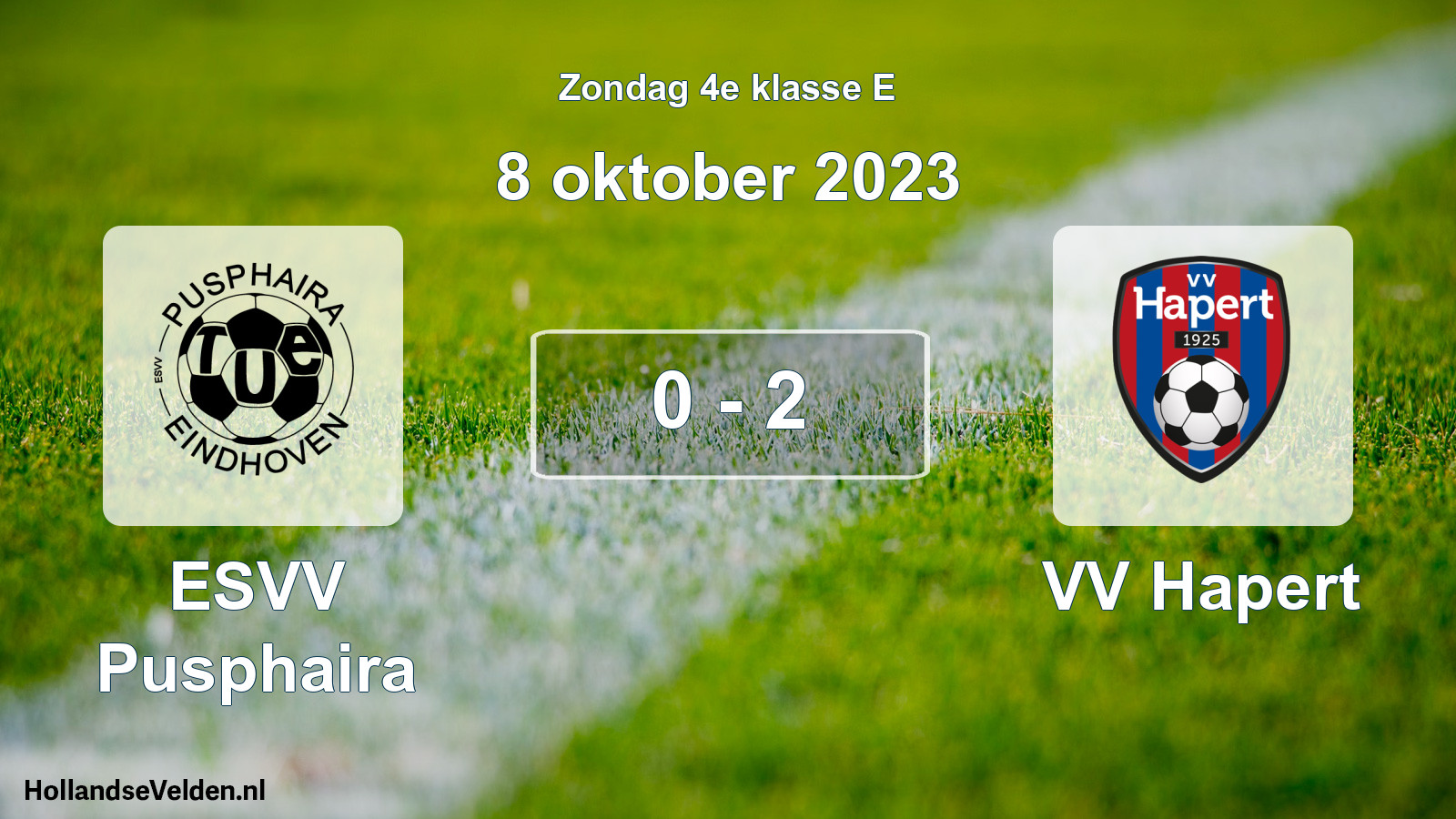 Total number of matches played: ESVV Pusphaira - VV Hapert 0 - 2 (8 October 2023)