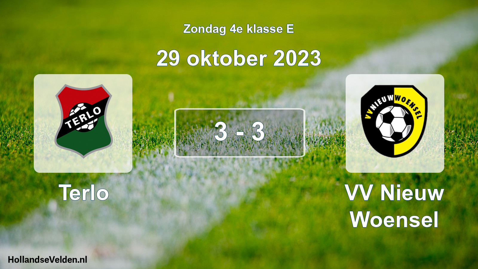 Total number of matches played: Terlo - VV Nieuw Woensel 3 - 3 (29 October 2023)