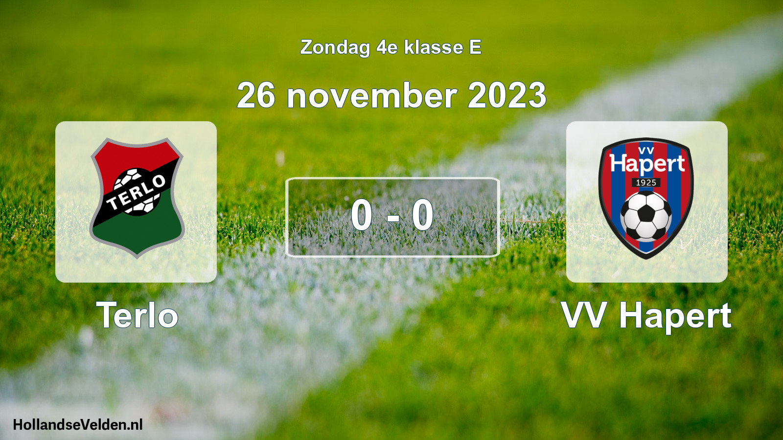 Total number of matches played: Terlo - VV Hapert 0 - 0 (26 November 2023)