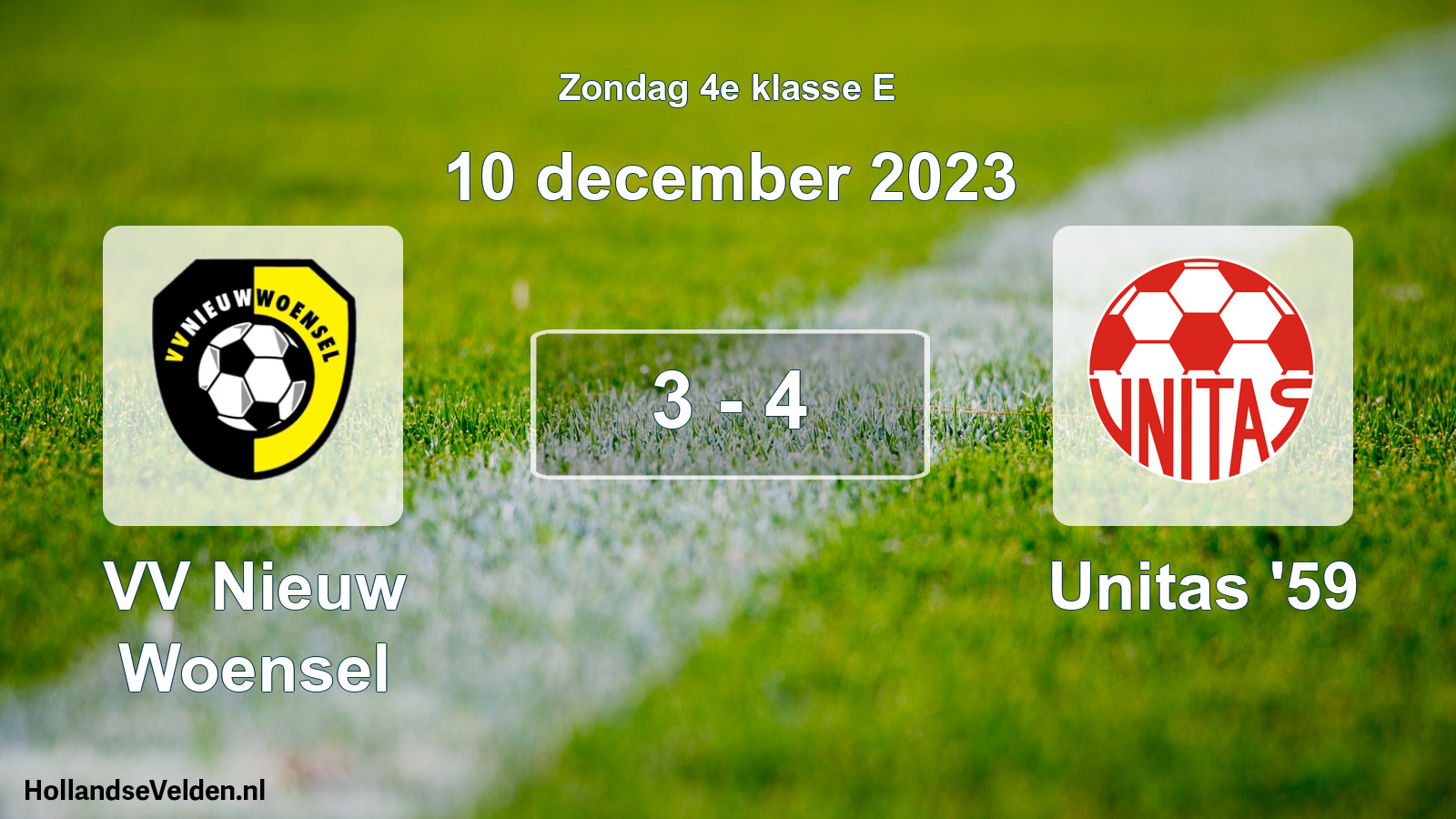 Total number of matches played: VV Nieuw Woensel - Unitas '59 3 - 4 (10 December 2023)