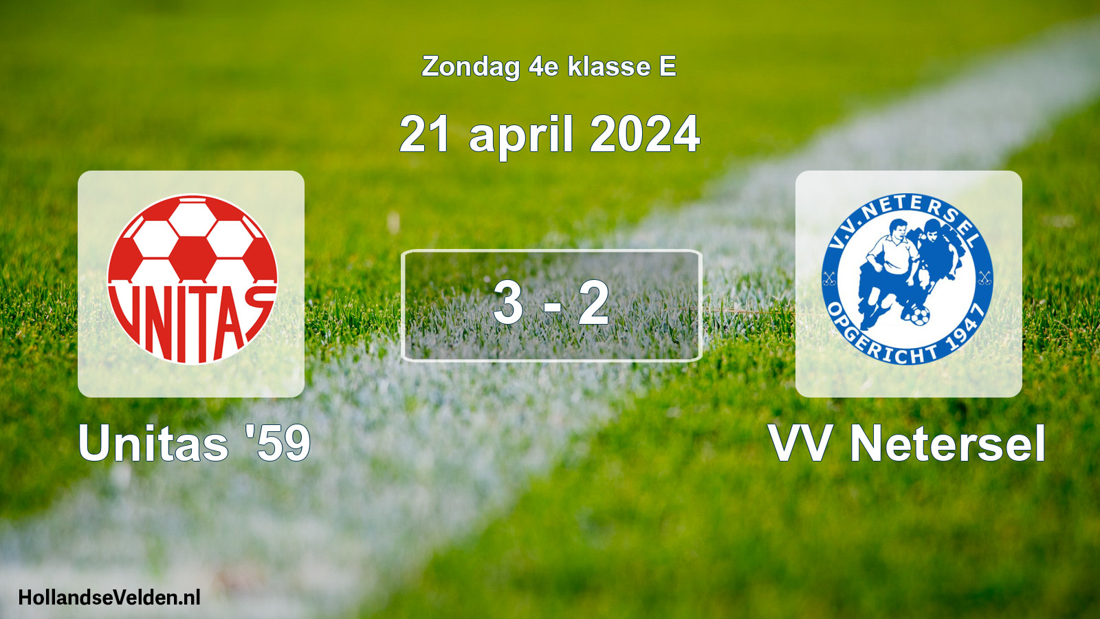 Total number of matches played: Unitas '59 - VV Netersel 3 - 2 (21 April 2024)