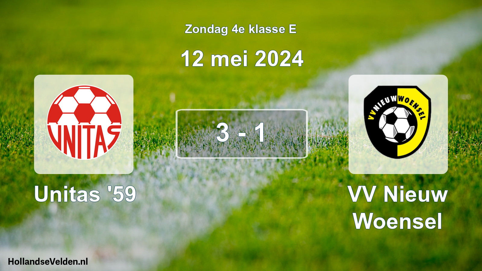 Total number of matches played: Unitas '59 - VV Nieuw Woensel 3 - 1 (12 May 2024)