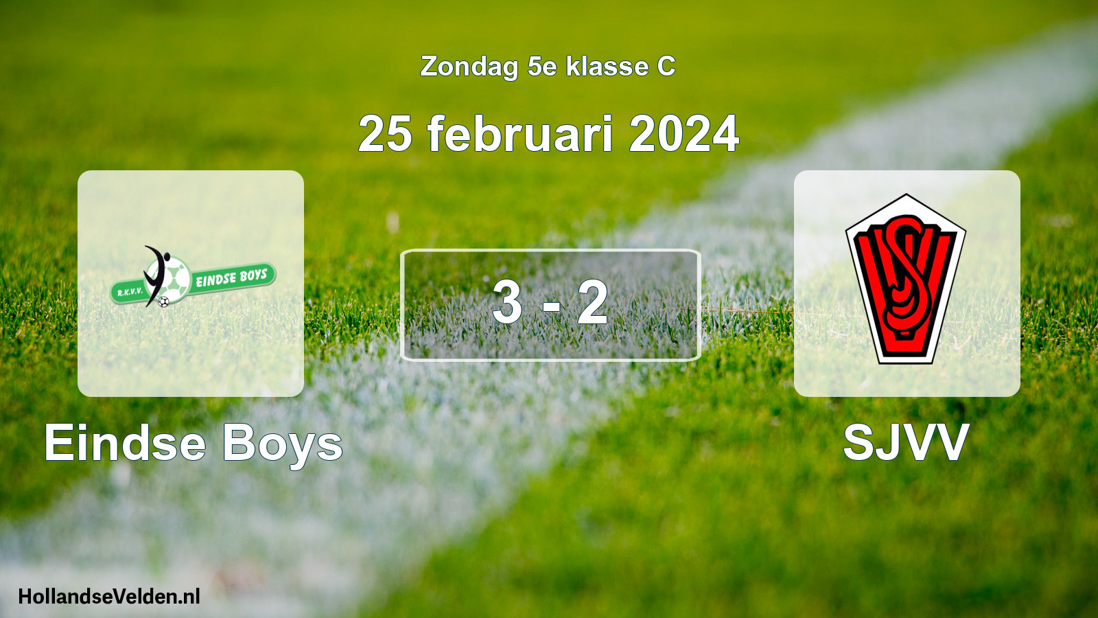 Total number of matches played: Eindse Boys - SJVV 3 - 2 (25 February 2024)