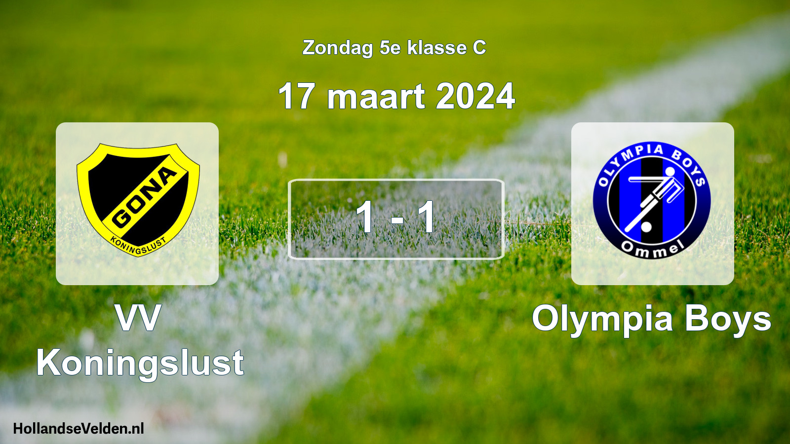 Total number of matches played: VV Koningslust - Olympia Boys 1 - 1 (17 March 2024)