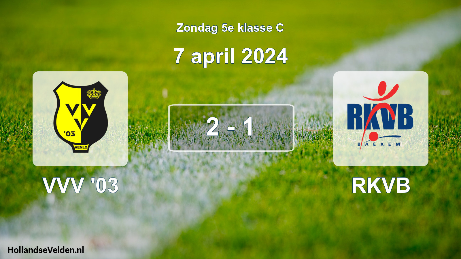 Total number of matches played: VVV '03 - RKVB 2 - 1 (7 April 2024)