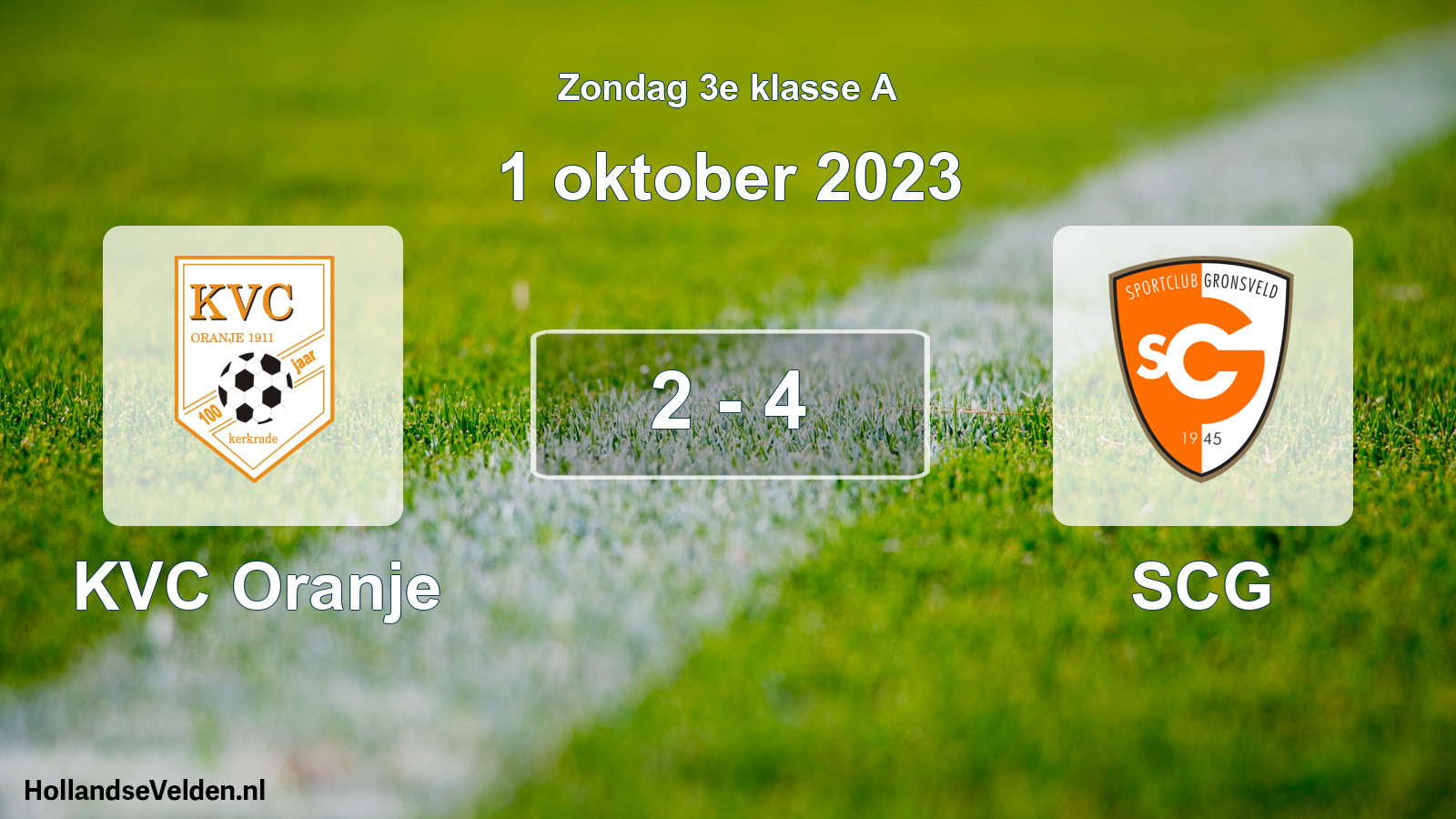 Total number of matches played: KVC Oranje - SCG 2 - 4 (1 October 2023)