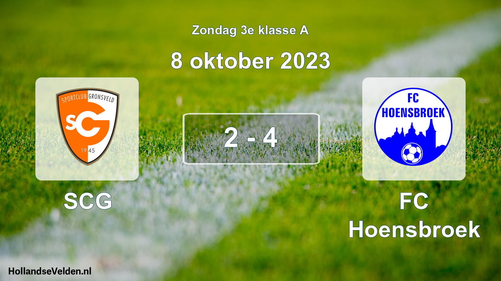 Total number of matches played: SCG - FC Hoensbroek 2 - 4 (8 October 2023)