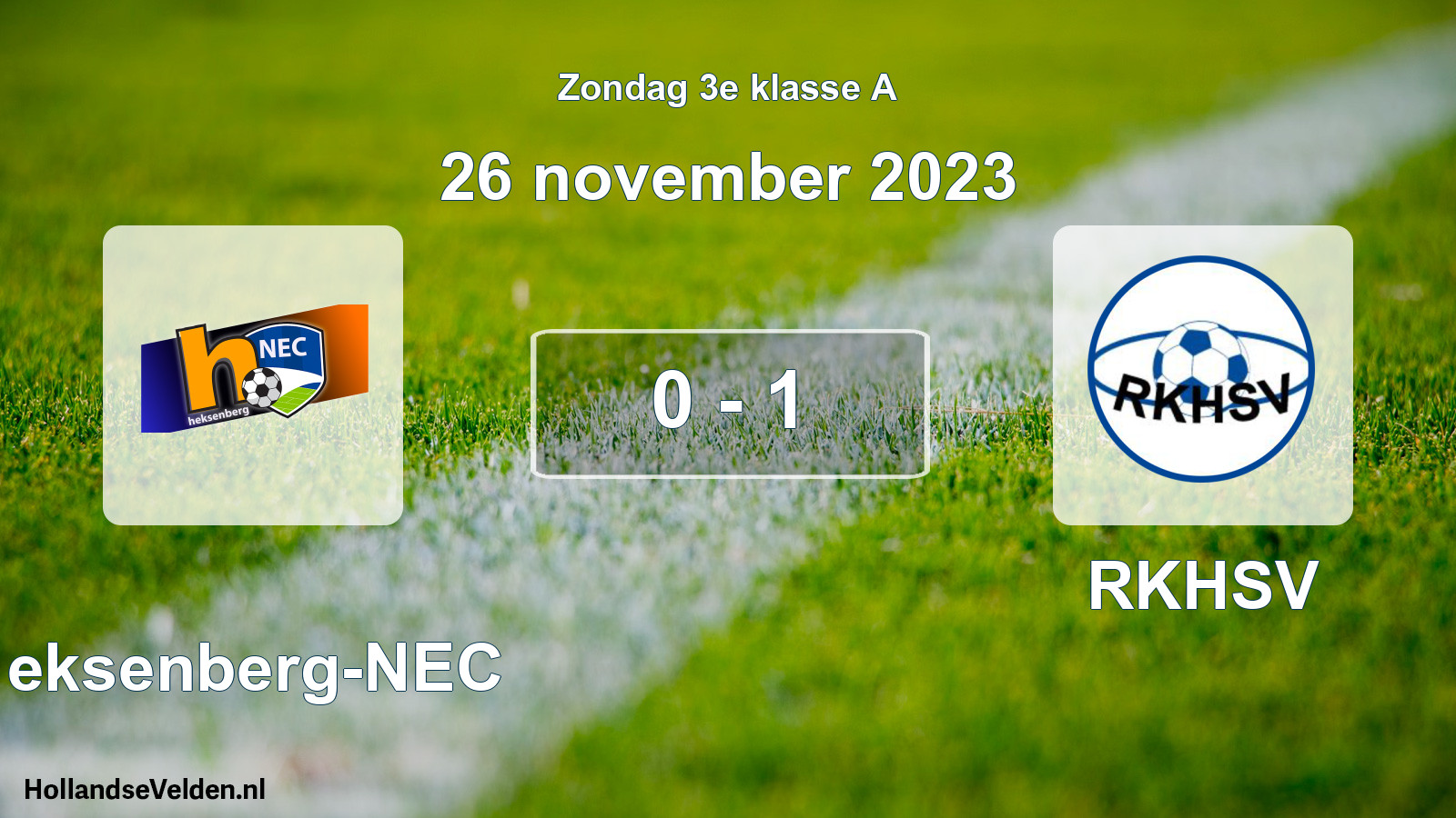 Total number of matches played: Heksenberg-NEC - RKHSV 0 - 1 (26 November 2023)