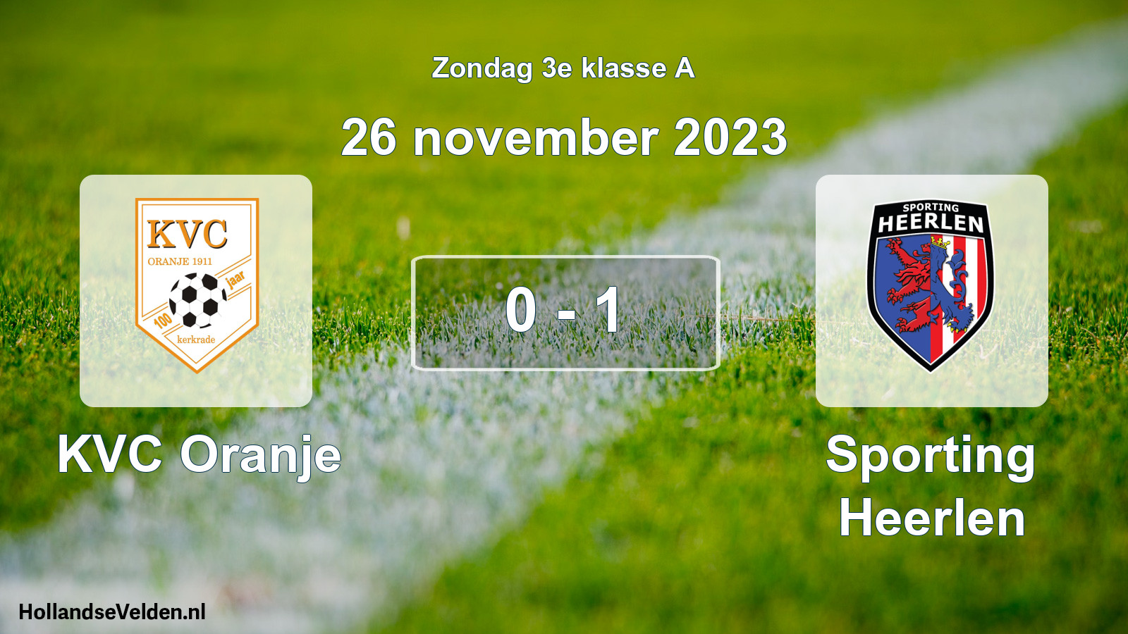Total number of matches played: KVC Oranje - Sporting Heerlen 0 - 1 (26 November 2023)