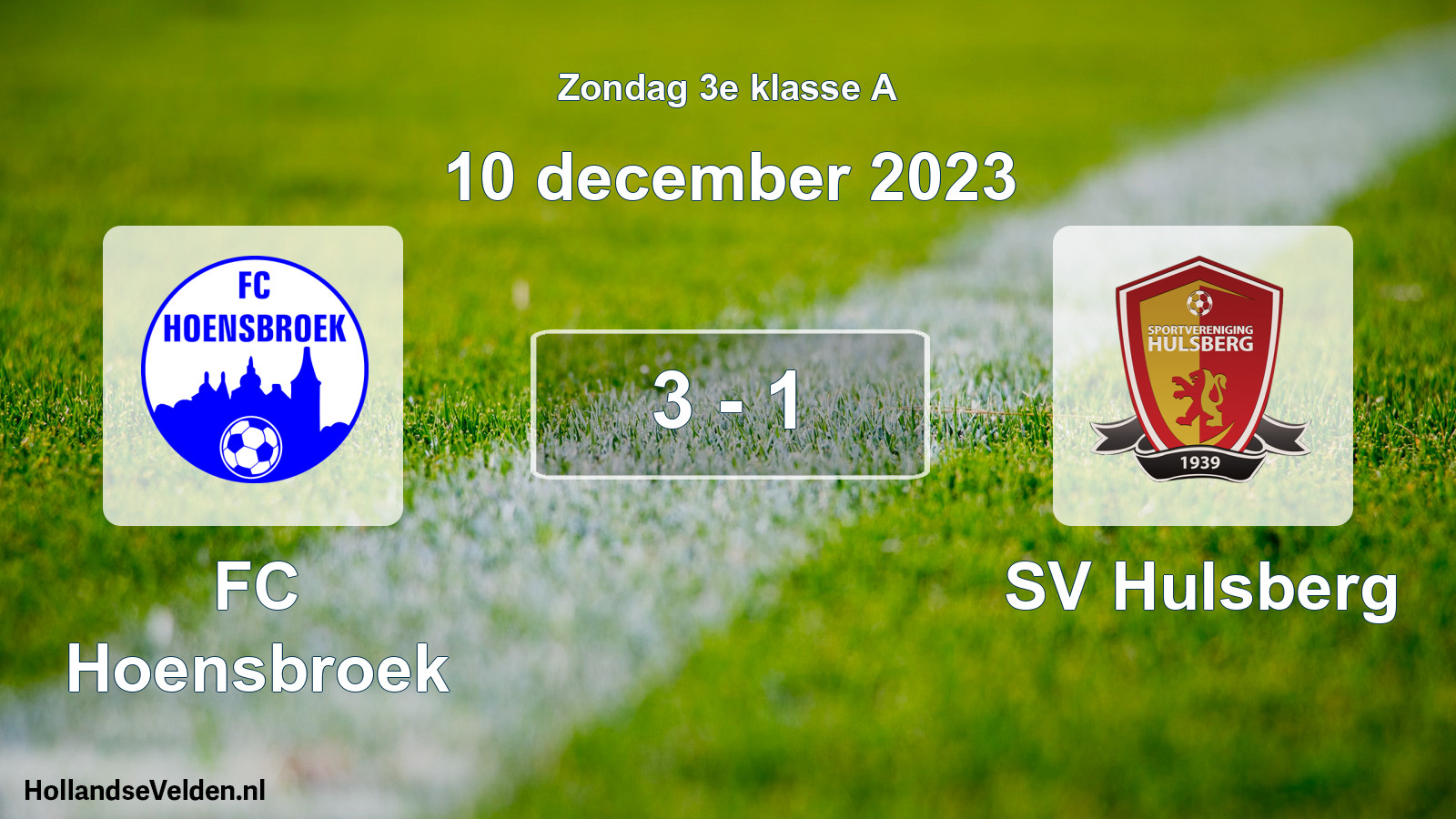 Total number of matches played: FC Hoensbroek - SV Hulsberg 3 - 1 (10 December 2023)