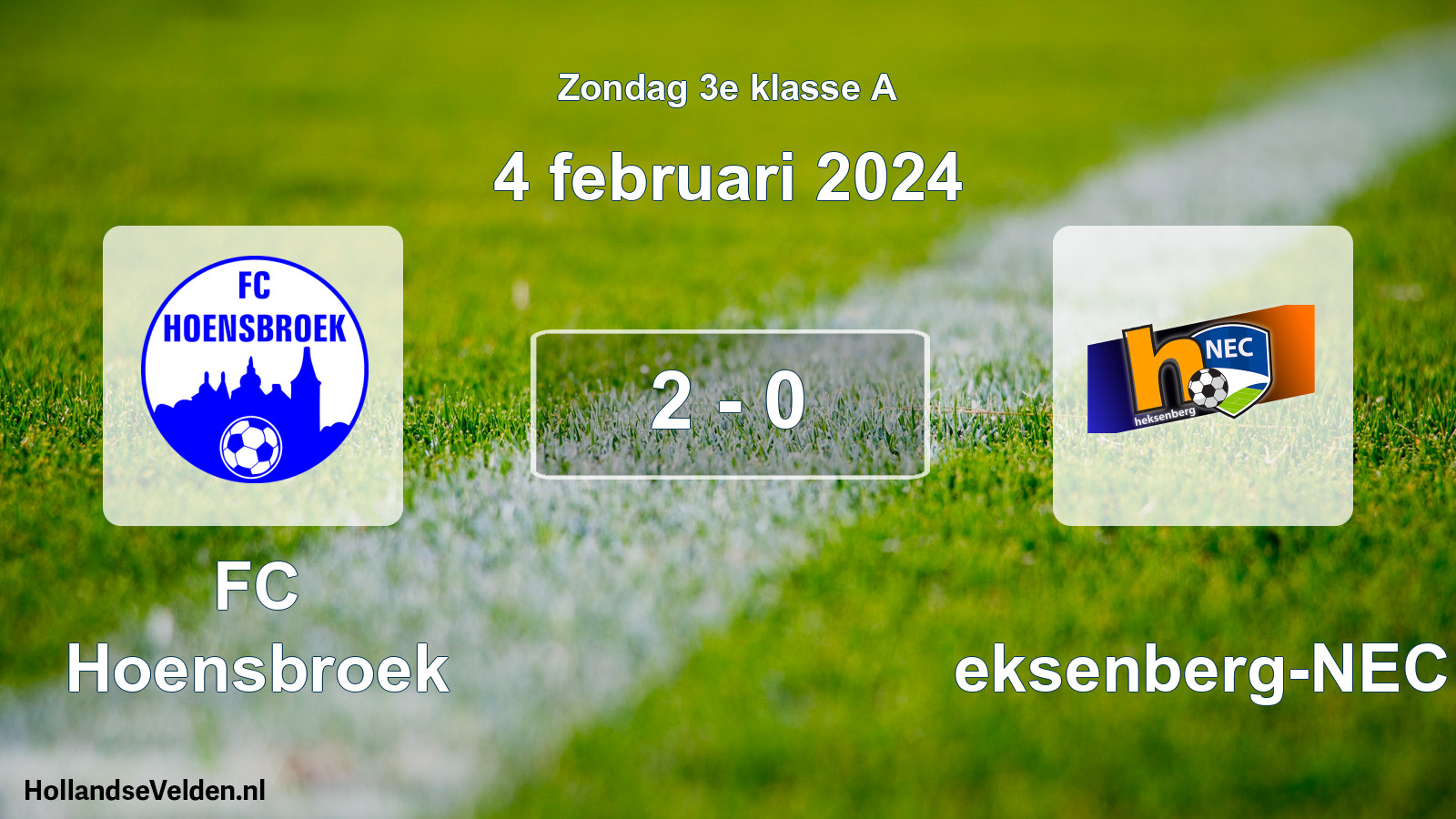 Total number of matches played: FC Hoensbroek - Heksenberg-NEC 2 - 0 (4 February 2024)