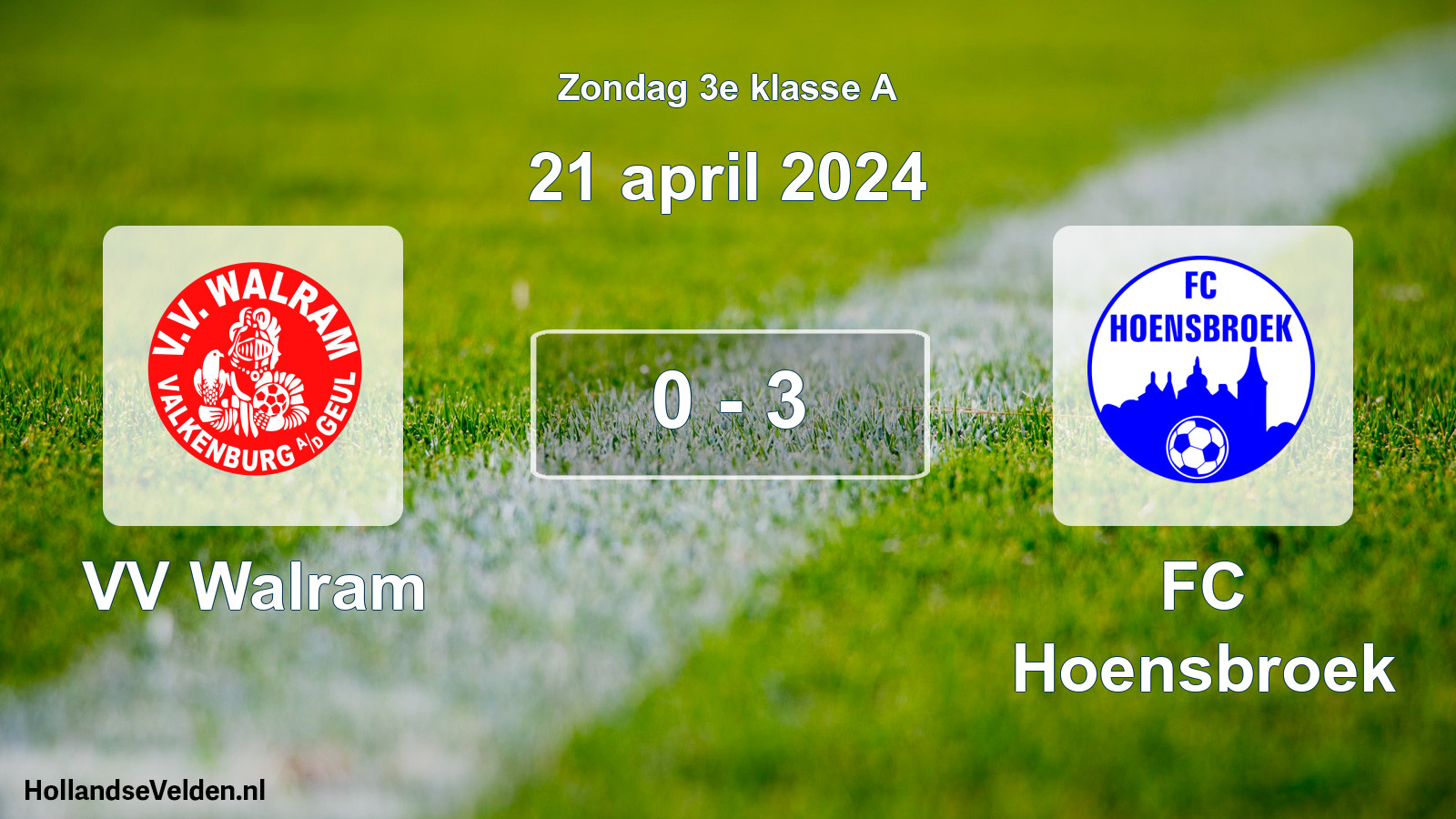 Total number of matches played: VV Walram - FC Hoensbroek 0 - 3 (21 April 2024)