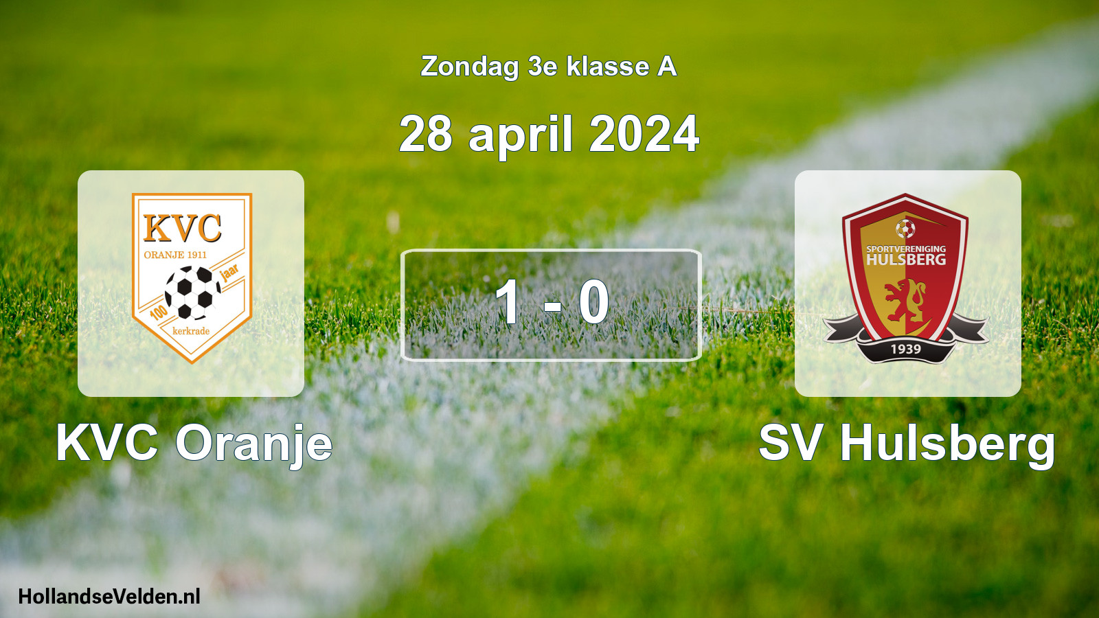 Total number of matches played: KVC Oranje - SV Hulsberg 1 - 0 (28 April 2024)