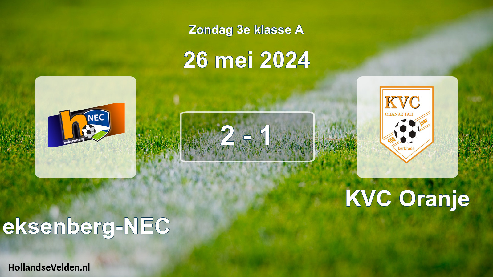 Total number of matches played: Heksenberg-NEC - KVC Oranje 2 - 1 (26 May 2024)