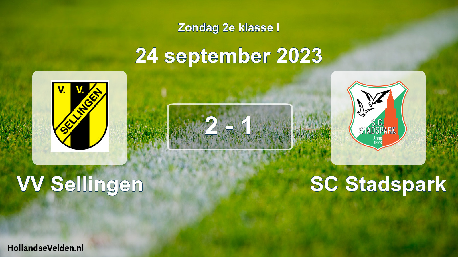 Total number of matches played: VV Sellingen - SC Stadspark 2 - 1 (24 September 2023)