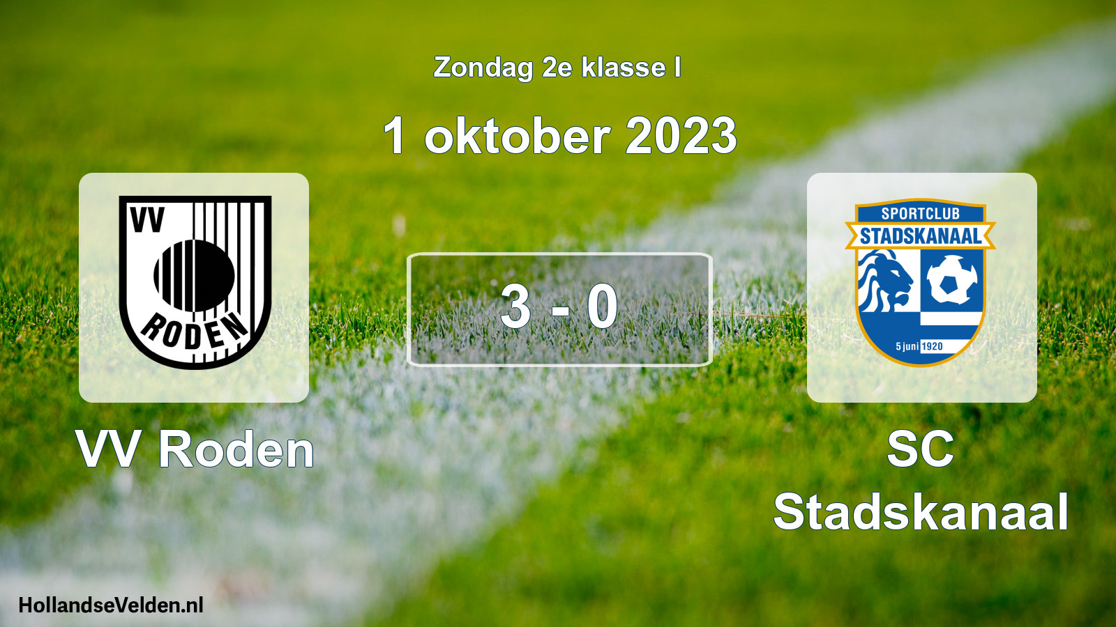 Total number of matches played: VV Roden - SC Stadskanaal 3 - 0 (1 October 2023)