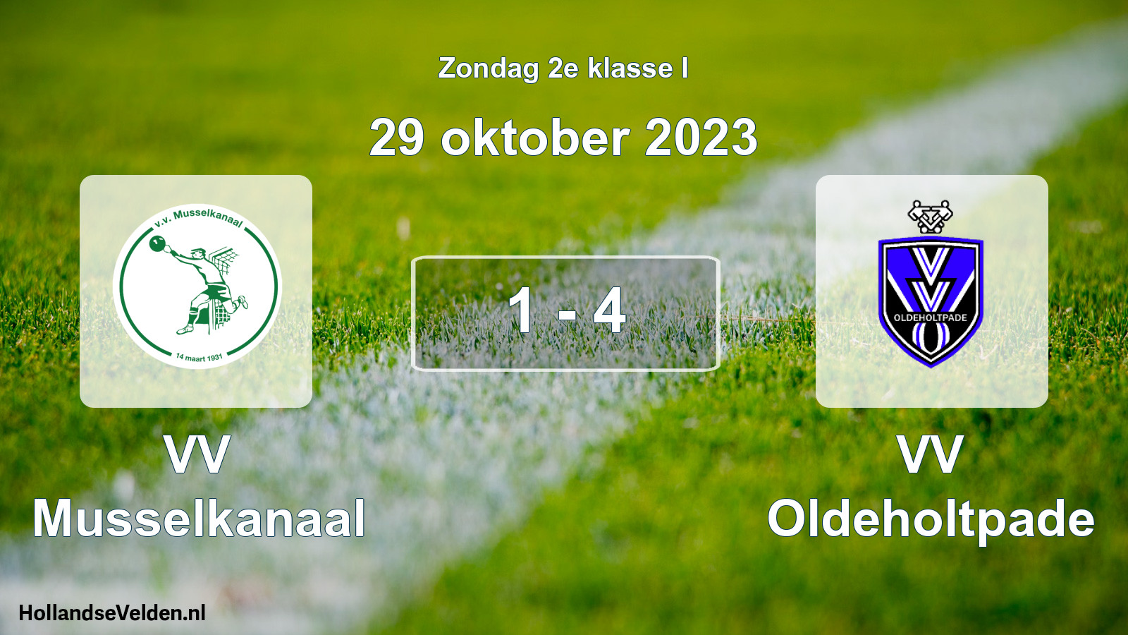 Total number of matches played: VV Musselkanaal - VV Oldeholtpade 1 - 4 (29 October 2023)
