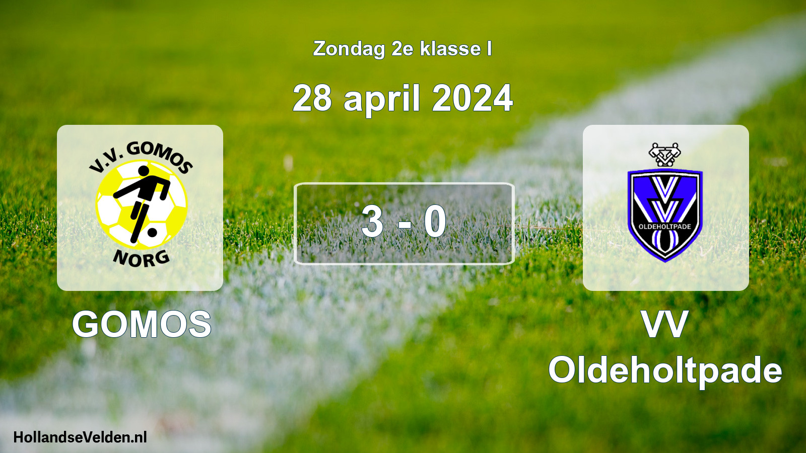 Total number of matches played: GOMOS - VV Oldeholtpade 3 - 0 (28 April 2024)