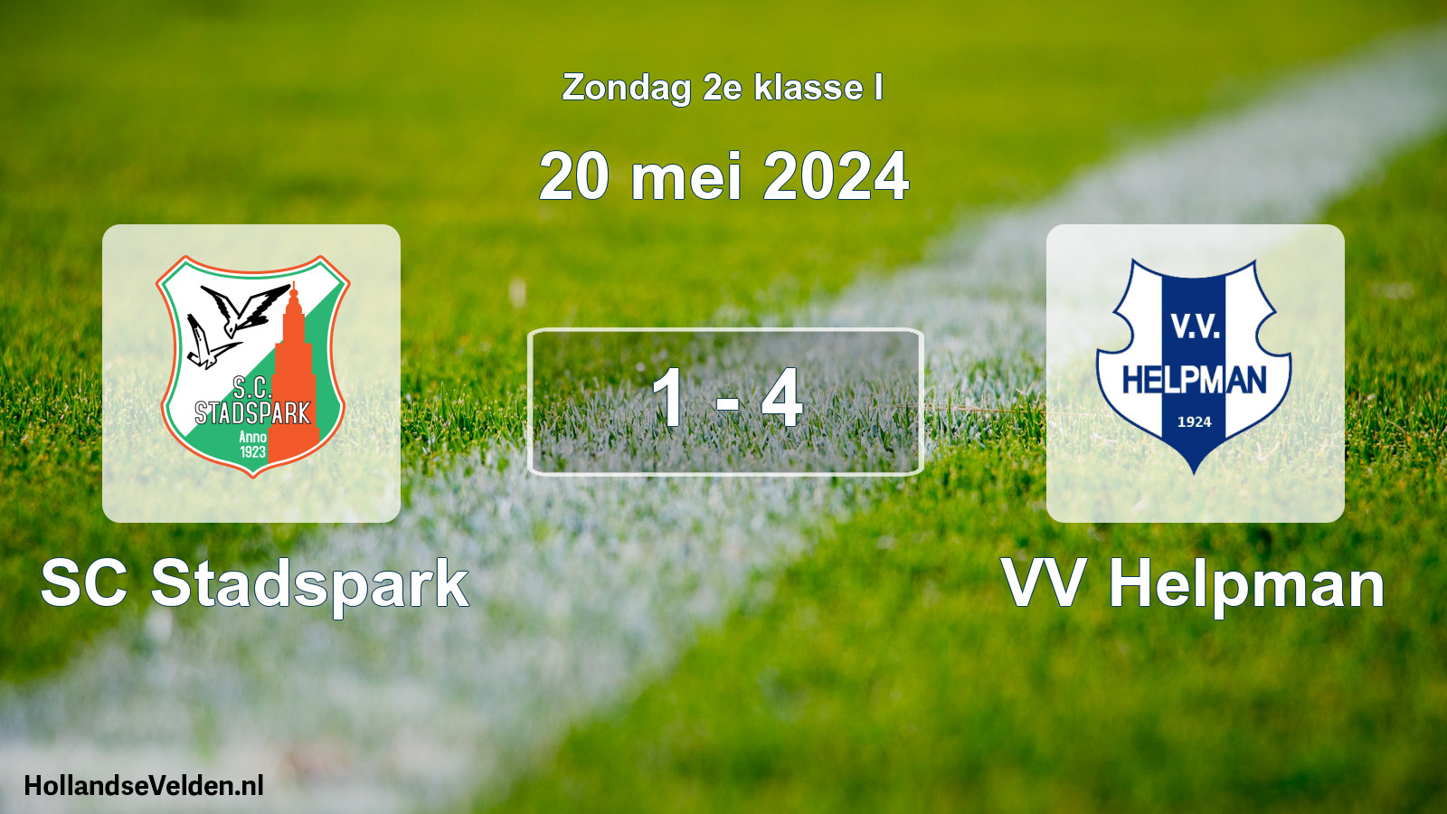Total number of matches played: SC Stadspark - VV Helpman 1 - 4 (20 May 2024)