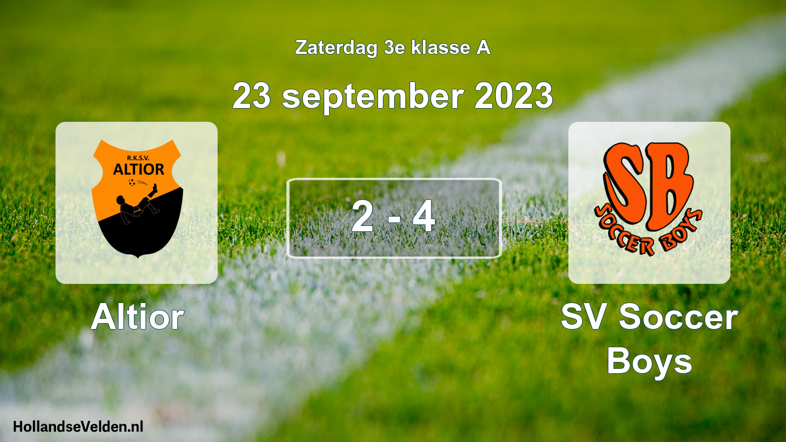 Total number of matches played: Altior - SV Soccer Boys 2 - 4 (23 September 2023)