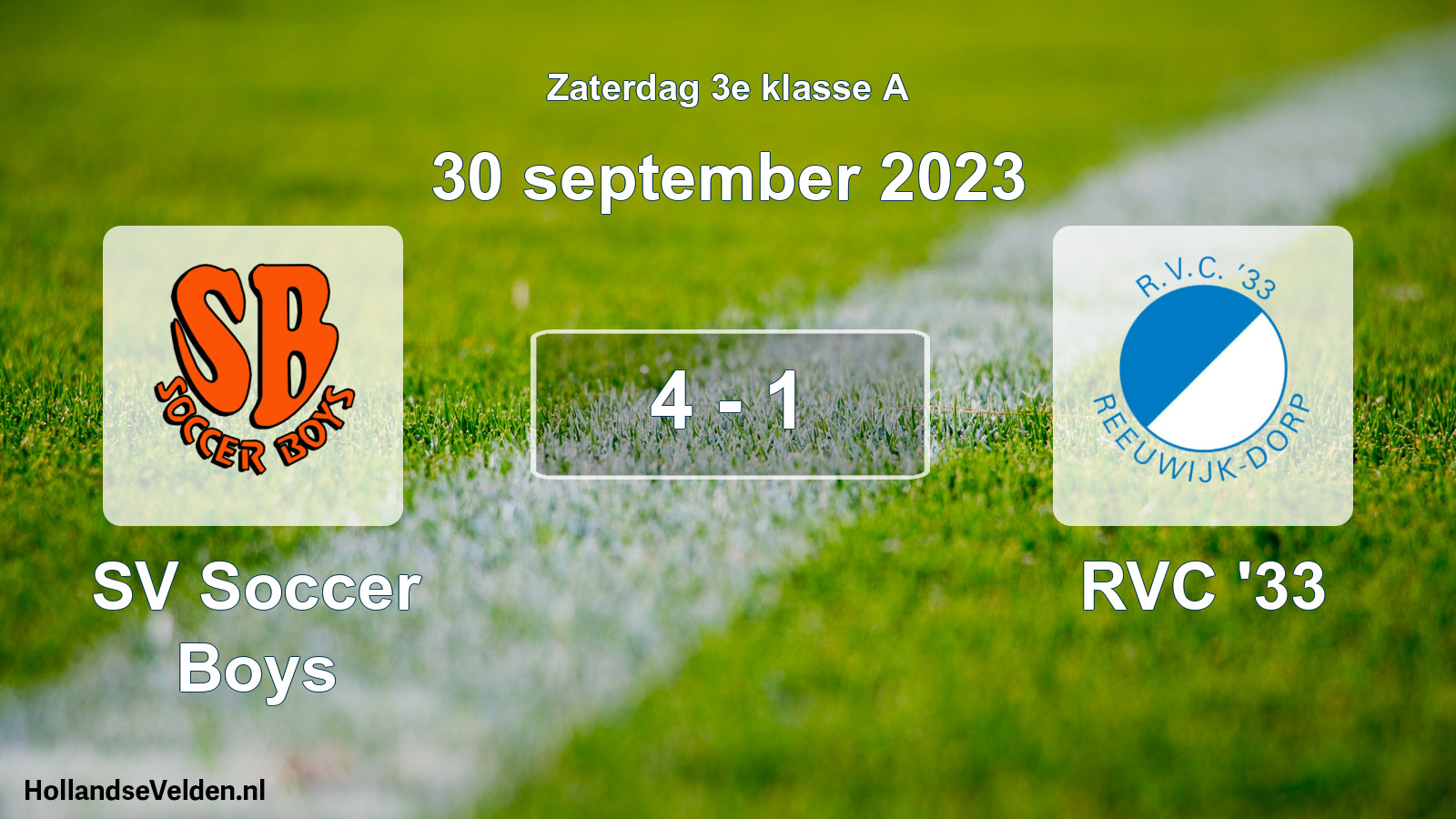 Total number of matches played: SV Soccer Boys - RVC '33 4 - 1 (30 September 2023)