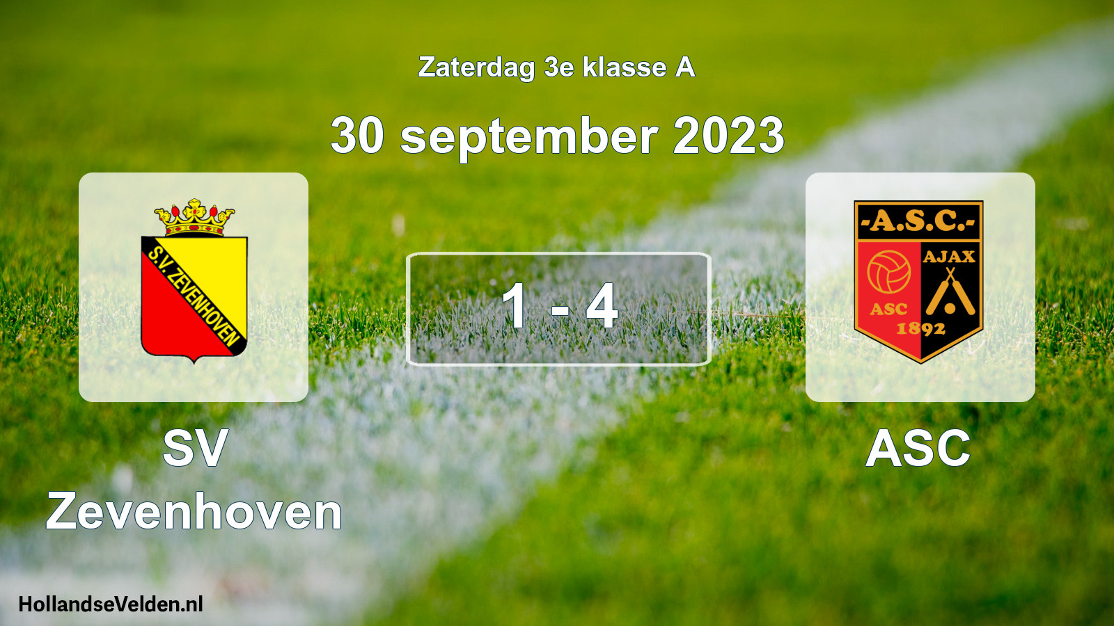 Total number of matches played: SV Zevenhoven - ASC 1 - 4 (30 September 2023)