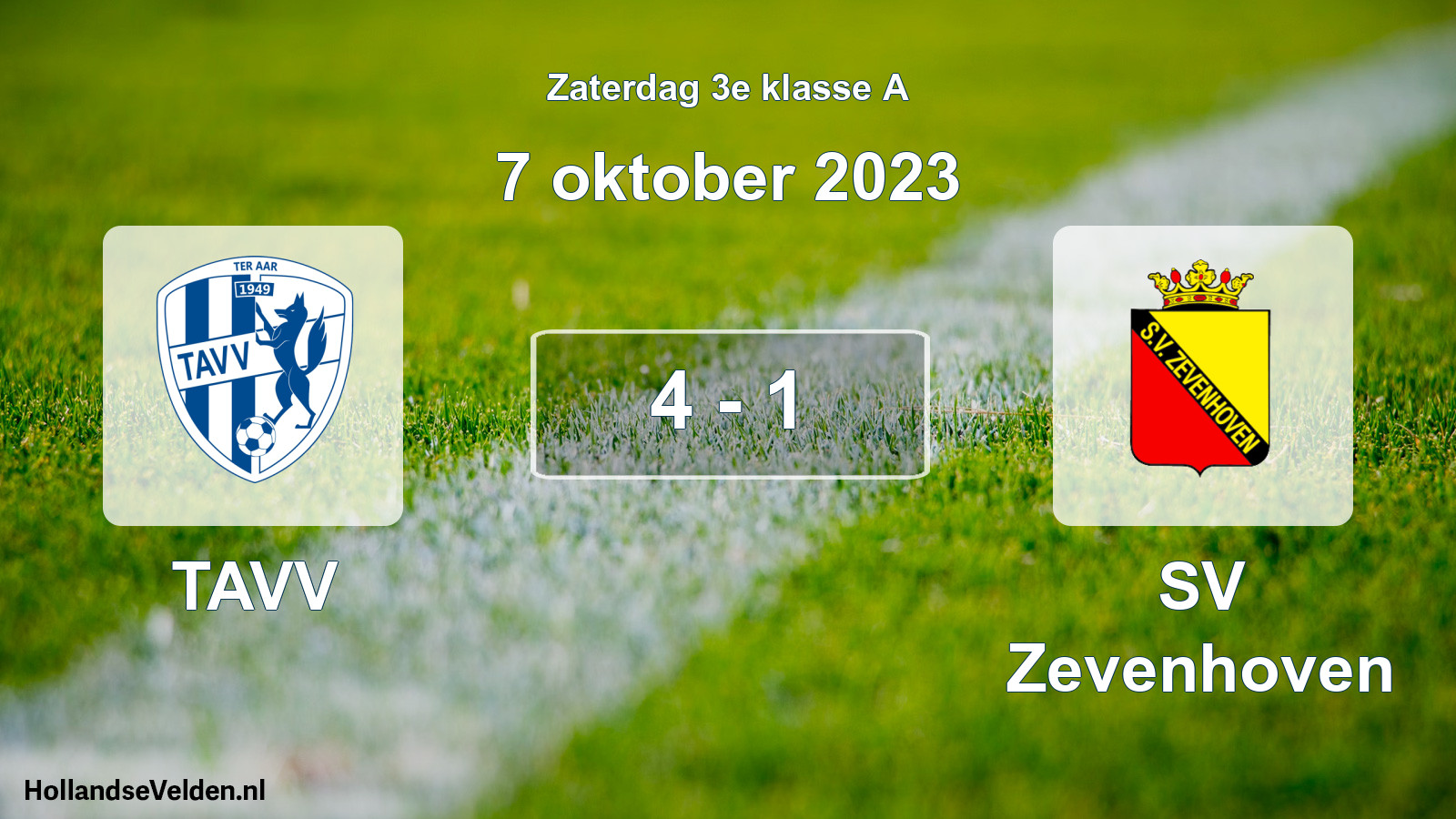 Total number of matches played: TAVV - SV Zevenhoven 4 - 1 (7 October 2023)