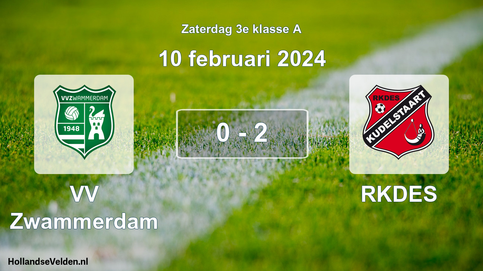 Total number of matches played: VV Zwammerdam - RKDES 0 - 2 (10 February 2024)