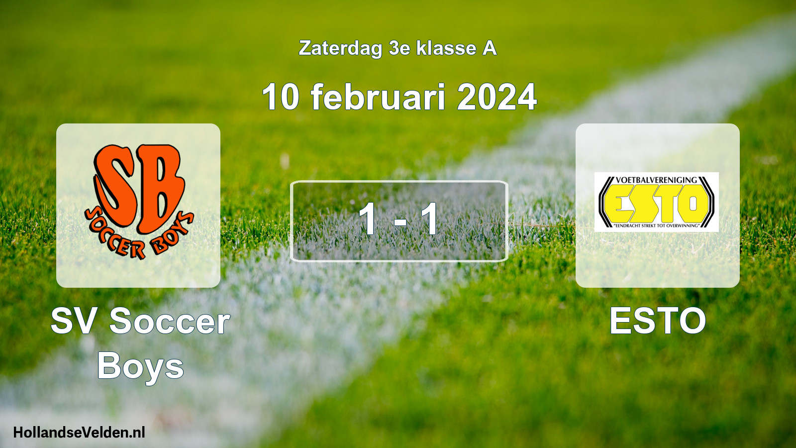 Total number of matches played: SV Soccer Boys - ESTO 1 - 1 (10 February 2024)