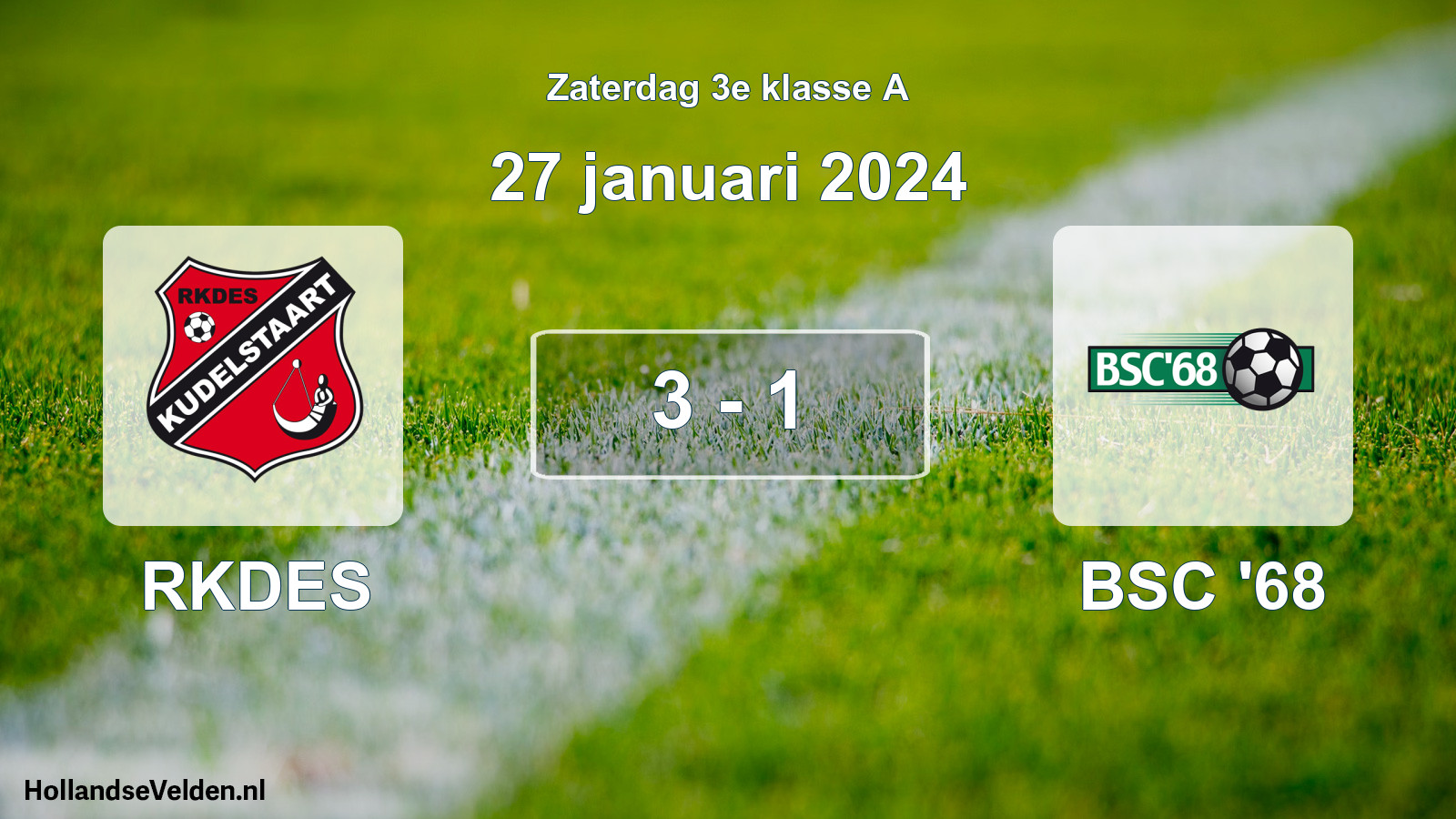 Total number of matches played: RKDES - BSC '68 3 - 1 (27 January 2024)
