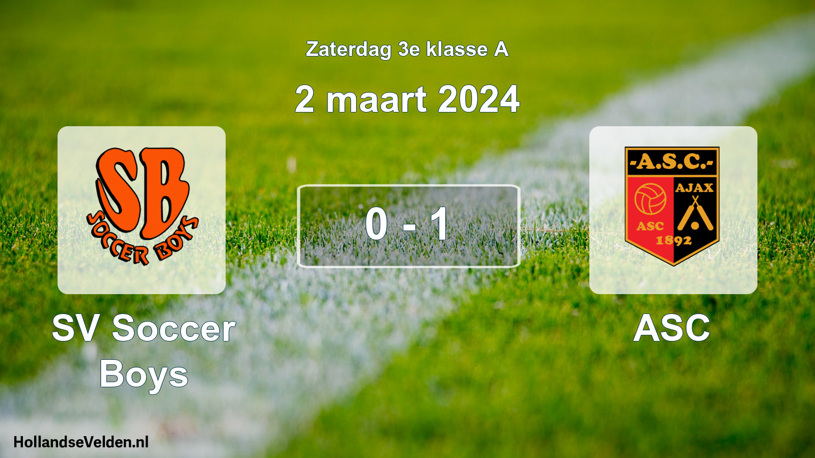 Total number of matches played: SV Soccer Boys - ASC 0 - 1 (2 March 2024)