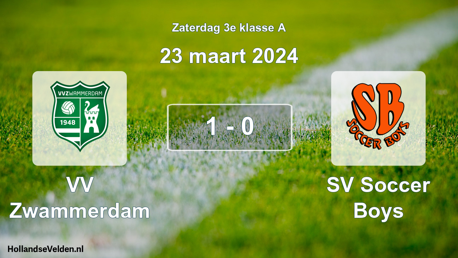Total number of matches played: VV Zwammerdam - SV Soccer Boys 1 - 0 (23 March 2024)