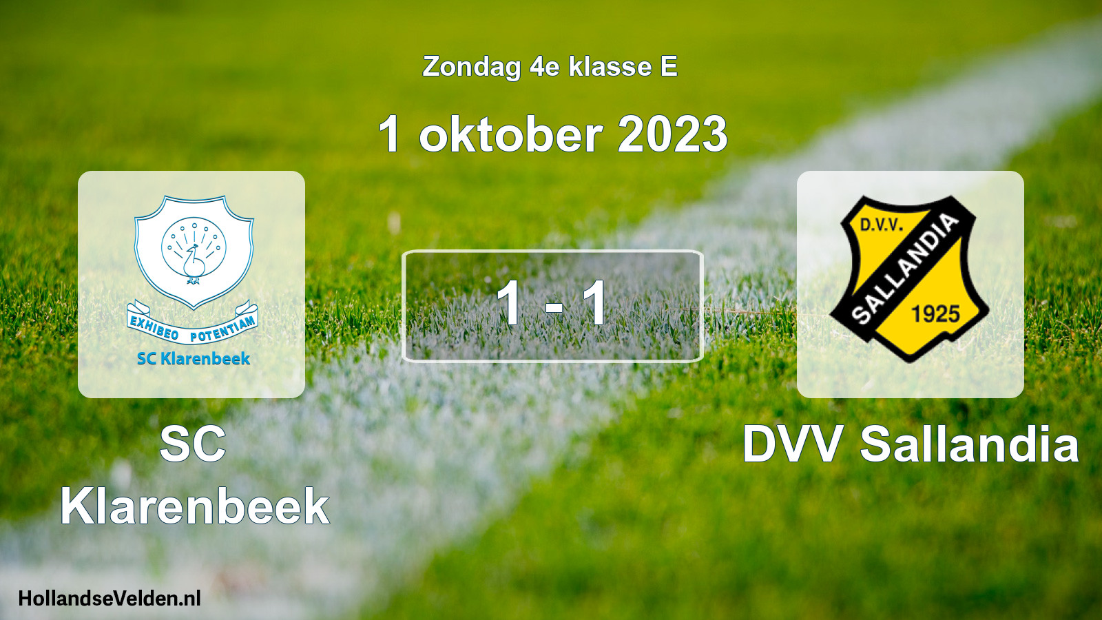 Total number of matches played: SC Klarenbeek - DVV Sallandia 1 - 1 (1 October 2023)