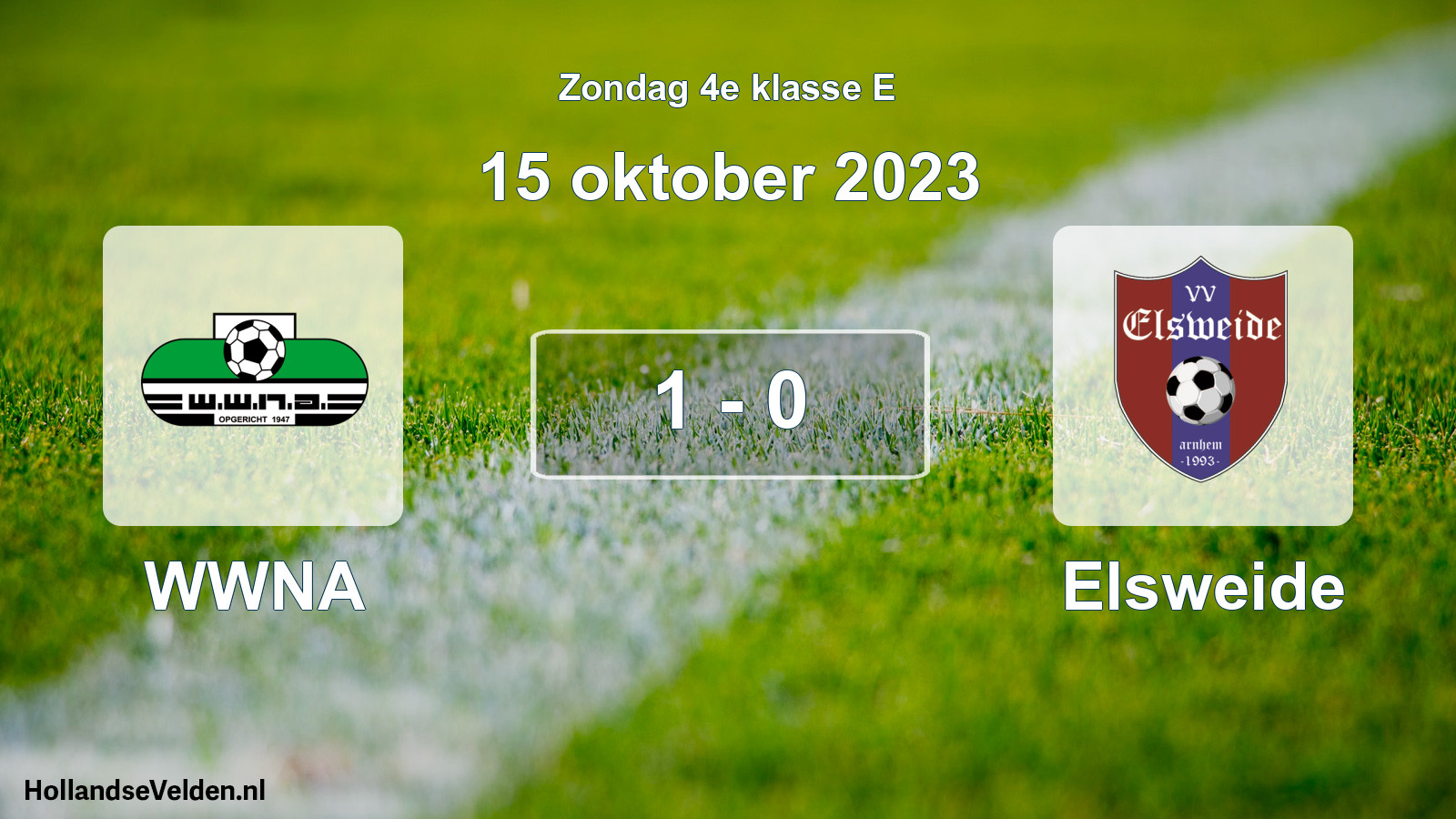 Total number of matches played: WWNA - Elsweide 1 - 0 (15 October 2023)