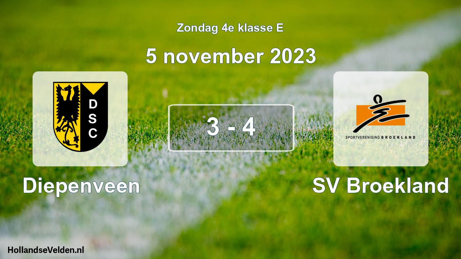 Total number of matches played: Diepenveen - SV Broekland 3 - 4 (5 November 2023)