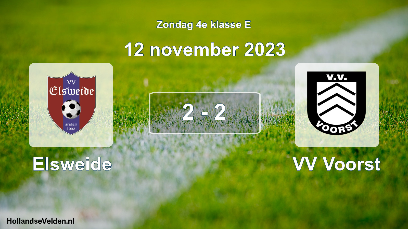 Total number of matches played: Elsweide - VV Voorst 2 - 2 (12 November 2023)