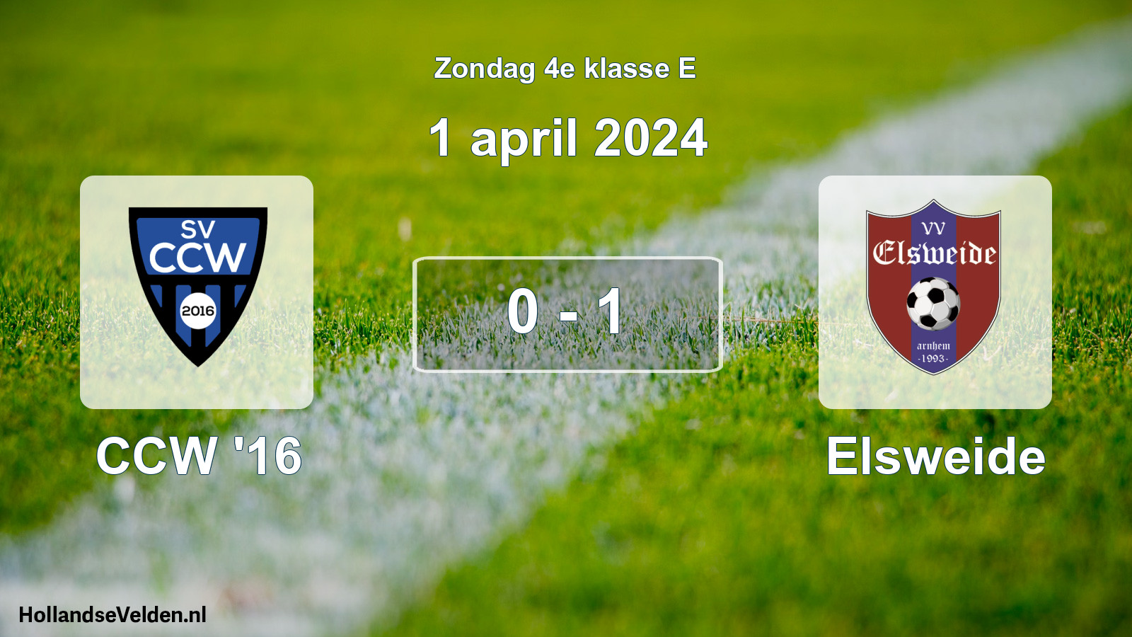 Total number of matches played: CCW '16 - Elsweide 0 - 1 (1 April 2024)
