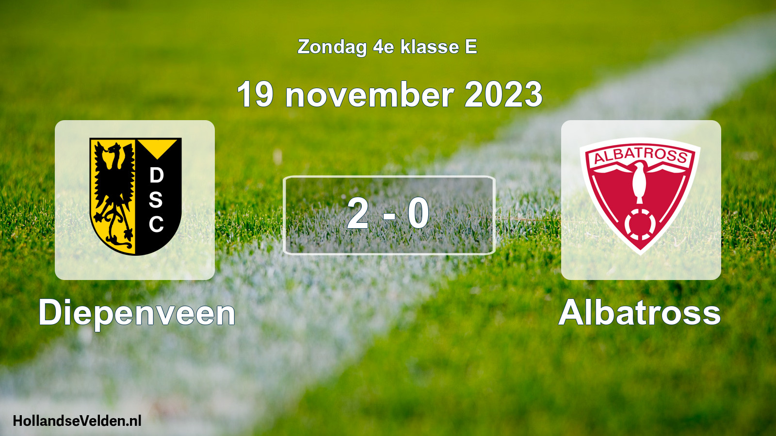 Total number of matches played: Diepenveen - Albatross 2 - 0 (19 November 2023)