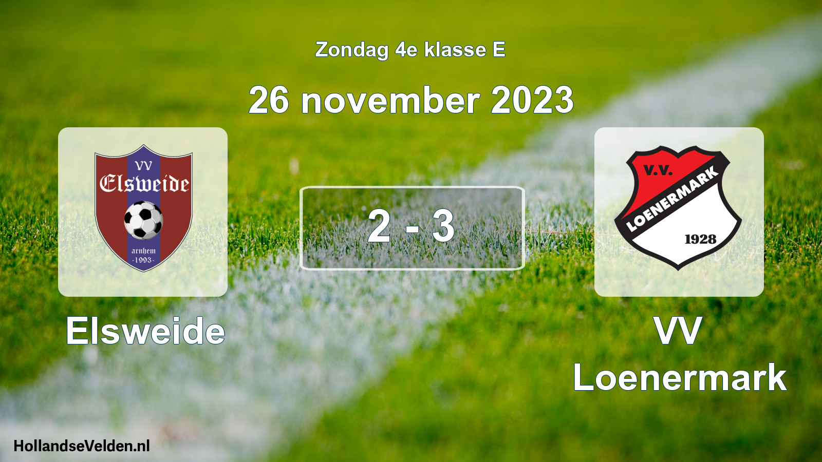 Total number of matches played: Elsweide - VV Loenermark 2 - 3 (26 November 2023)