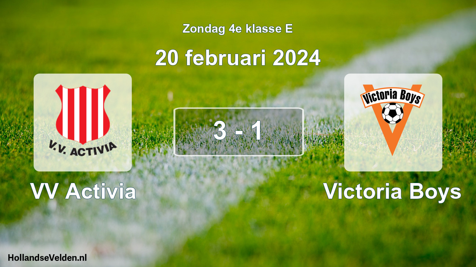 Total number of matches played: VV Activia - Victoria Boys 3 - 1 (20 February 2024)
